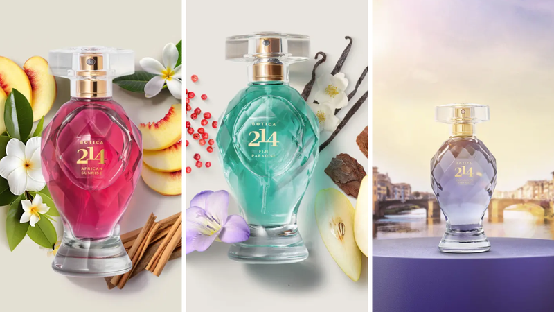 Os perfumes Botica 214 femininos possuem aromas diversos e certamente há um perfeito para você! - Reprodução / Divulgação