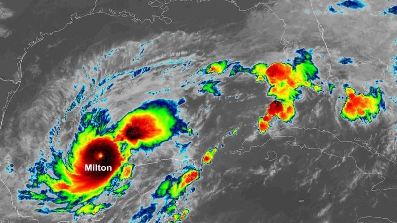 O Furacão Milton teve uma mudança de categoria. - Reprodução/Instagram/@noaa