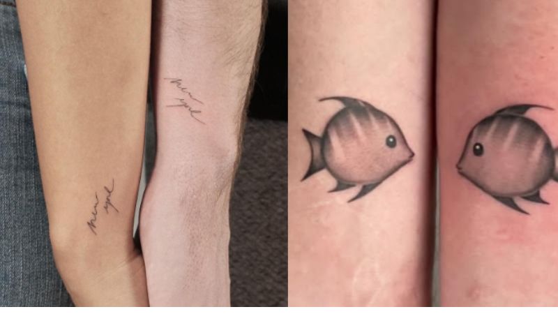 Imagem de tatuagem de casal.